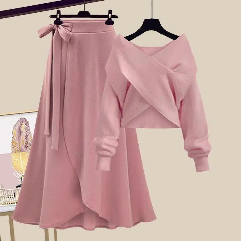 Women's Autumn Winter Loose V-Neck Sweater Skirt 2 Piece Korean Elegant Knit Top Skirt Suit New In Matching Set
Women's Autumn Winter Loose V-Neck Sweater Skirt 2 Piece Korean Elegant Knit Top Skirt Suit New In Matching Set