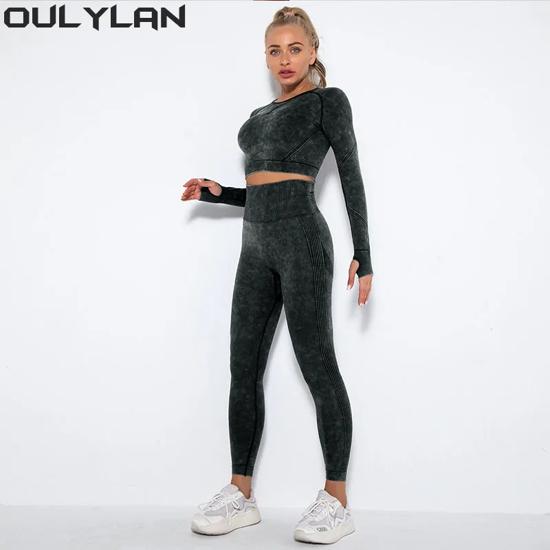 Леггинсы Oulylan, комплект для йоги, спортивные костюмы для фитнеса, бесшовная одежда для бега, тренировок, тренажерного зала, короткий топ с длинным рукавом, рубашки с высокой талией
Леггинсы Oulylan, комплект для йоги, спортивные костюмы для фитнеса, бесшовная одежда для бега, тренировок, тренажерного зала, короткий топ с длинным рукавом, рубашки с высокой талией