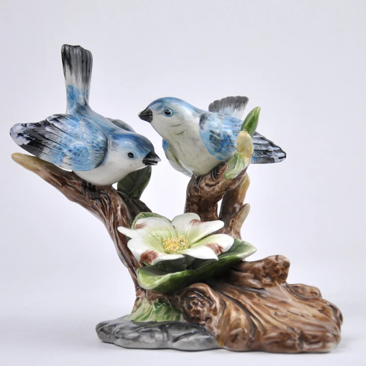 

Ceramic Blue Bird Lovers Figurines, Porcelain Animal Figurine, Home Decor, Garden Ornament Crafts, Room, Wedding Decoration