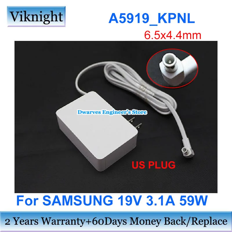 US Plug Genuine 19v 3.1A 59W Adapter A5919_KPNL BN44-00887E Charger for Samsung C24FG73FQU C32F391FWN Q70R LU32R590CW S34J550W
US Plug Genuine 19v 3.1A 59W Adapter A5919_KPNL BN44-00887E Charger for Samsung C24FG73FQU C32F391FWN Q70R LU32R590CW S34J550W