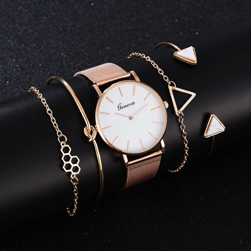 5PCS Set Ladies Watch New Fashion Luxury Vintage Dial Ladies Quartz Watch Rose Gold Girls Alloy Mesh Strap Watch Reloj Mujer
5PCS Set Ladies Watch New Fashion Luxury Vintage Dial Ladies Quartz Watch Rose Gold Girls Alloy Mesh Strap Watch Reloj Mujer