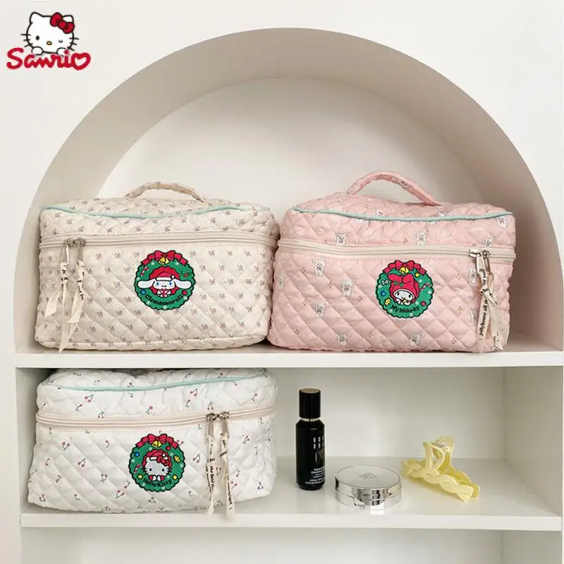 

Cartoon Sanrios Hello Kittys Kuromi Cinnamoroll Kawaii Cute Girl Cosmetic Bag Large Capacity Toiletry Storage Bag Christmas Gift