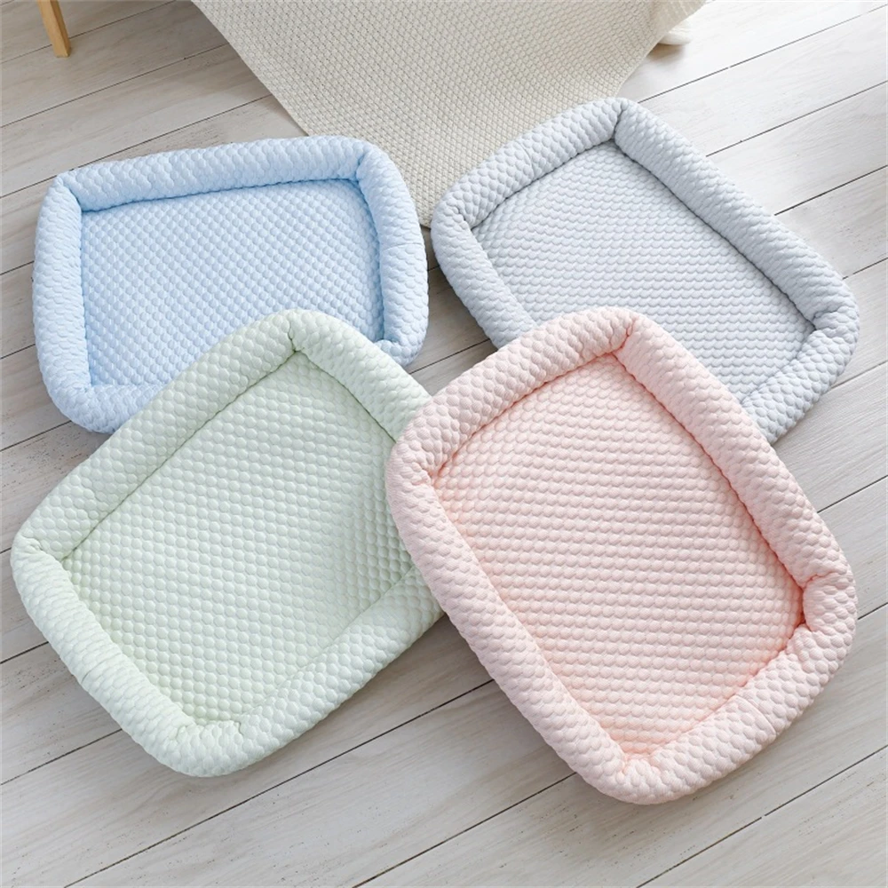 

Comfortable Breathable Cat Nest Cushion Non-slip Puppy Sleeping Bed Pad Summer Small Dogs Ice Silk Cooling Feeling Kennel Mat