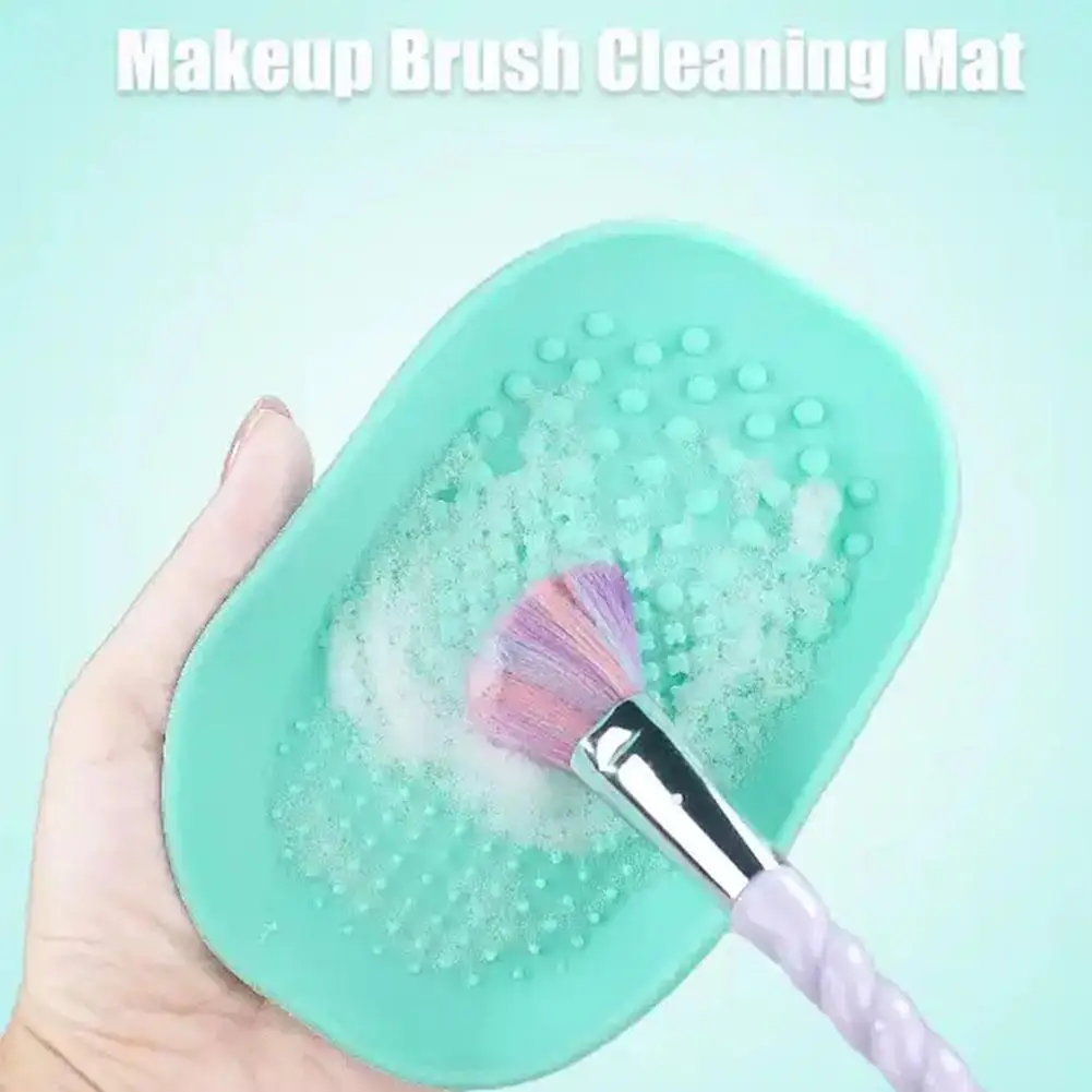 

Silicone Brush Cleaner Cosmetic Make Up Washing Brush Mat Cleaner Makeup Gel Scrubbe Foundation Cleaning Brush Pad Board J0C5