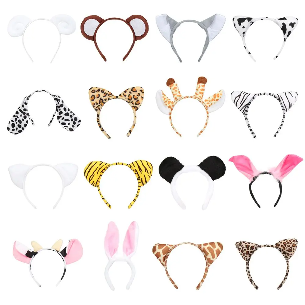 

Theme Party Cosplay Plush Dog Zebra Hair Band Animals Ears Headband Party Supply Hair Accessories