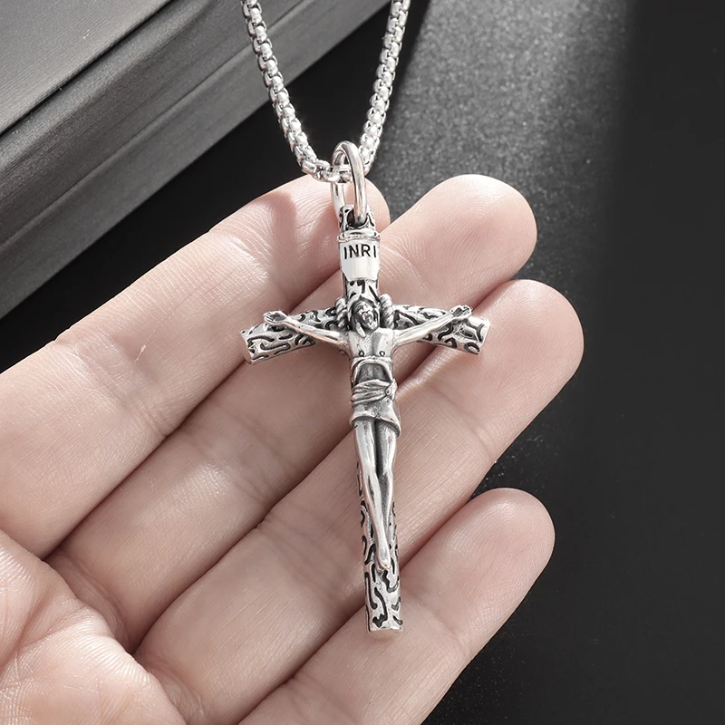 

Classic Christian Good Friday Cross Pendant Necklace for Men Women Religious Believer Faith Prayer Amulet Jewelry Gift