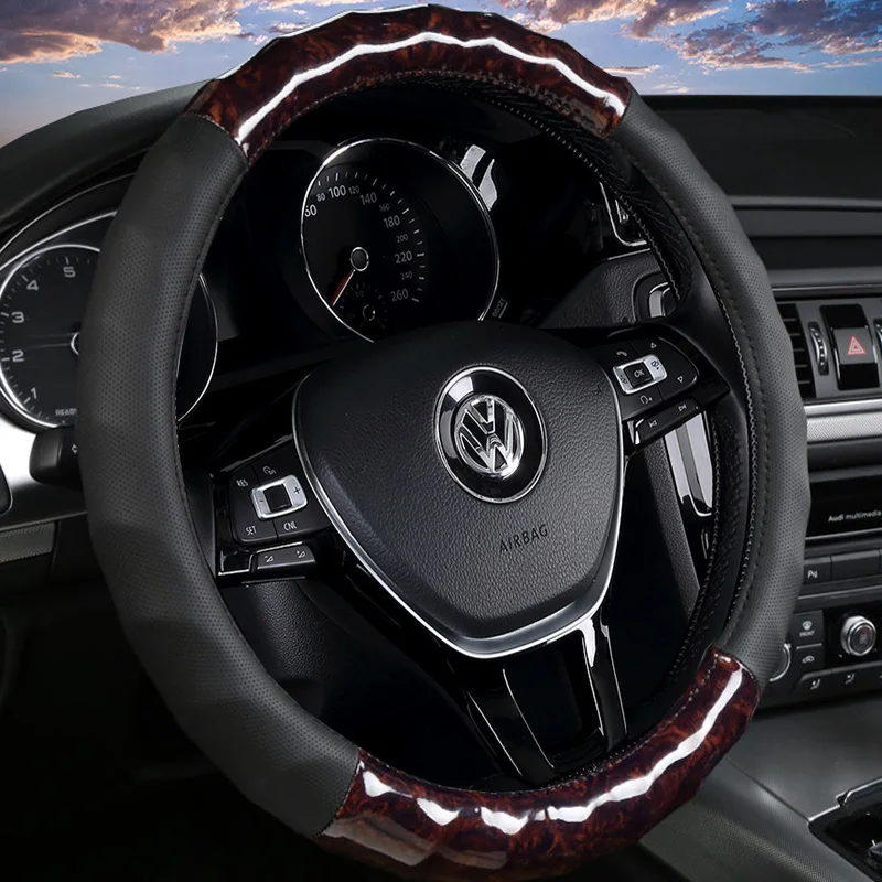 Automotive Car Steering Wheel Cover PeachWood Grain Seam Free And Breathable Universal Type for Volkswagen
Automotive Car Steering Wheel Cover PeachWood Grain Seam Free And Breathable Universal Type for Volkswagen