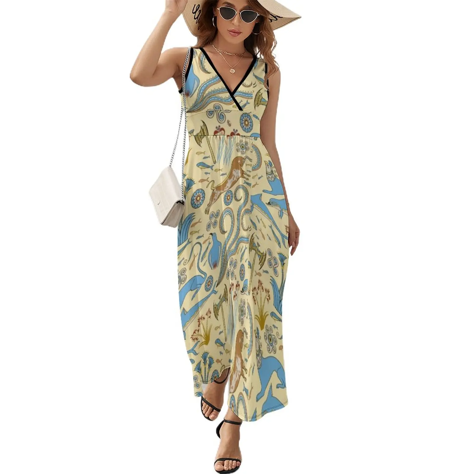 

Minoan Fresco Motifs Pattern Sleeveless Dress Dress for girls dress party night bandage dress