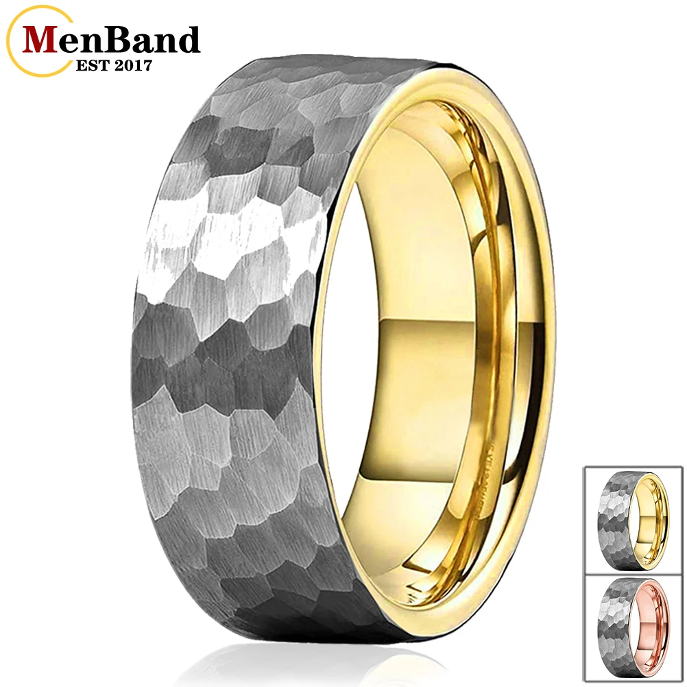 MenBand Classic style 6mm 8mm Flat Wedding Band Two Colors Tungsten Hammer Ring Men Women Fashion Jewelry Comfortable Fit
MenBand Classic style 6mm 8mm Flat Wedding Band Two Colors Tungsten Hammer Ring Men Women Fashion Jewelry Comfortable Fit