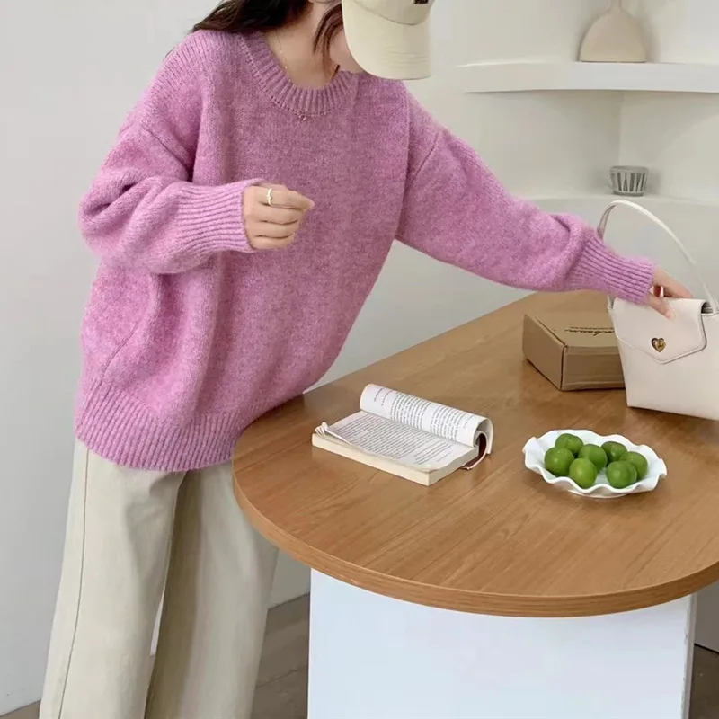 Gentle pullover women's autumn and winter new Korean soft waxy sweater lazy wind top
Gentle pullover women's autumn and winter new Korean soft waxy sweater lazy wind top