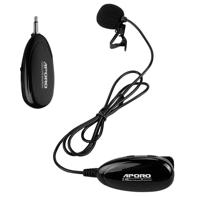 

APORO 2.4G Wireless Lavalier Microphone Outdoor Speaker Amplifier Microphone for Teachers