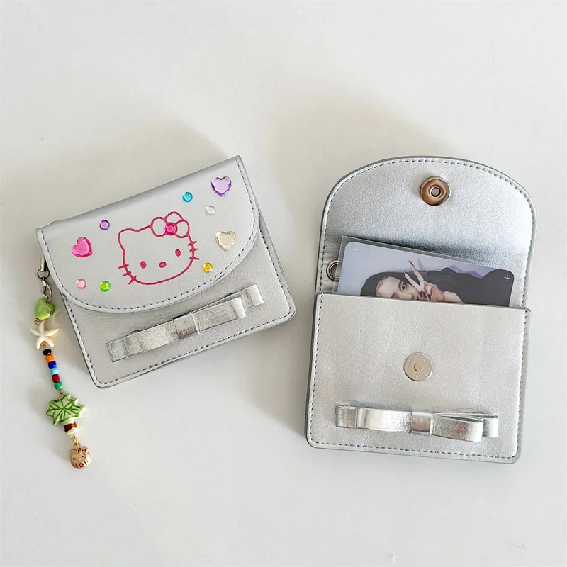 Sanrioed Kitty Wallet Silver Short Style Coin Purse Simple Storage Card Holder High Capacity Portable Lanyard Christmas Gift
Sanrioed Kitty Wallet Silver Short Style Coin Purse Simple Storage Card Holder High Capacity Portable Lanyard Christmas Gift