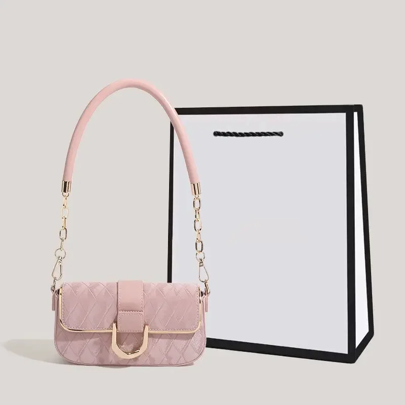 French Sweet Pink Premium Women Shoulder Bag Luxury Designer Diamond Patterned Chain Crossbody Bag Girl Trendy Versatile Handbag
French Sweet Pink Premium Women Shoulder Bag Luxury Designer Diamond Patterned Chain Crossbody Bag Girl Trendy Versatile Handbag