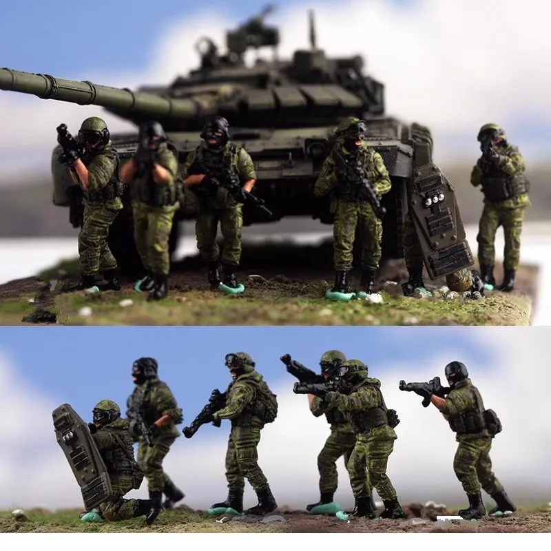 

1:72 Scale Model Russian 6pcs Soldier Action Figure Accessory Toy DIY Scene Doll Decoration Collection Doll Gift Toy Fans