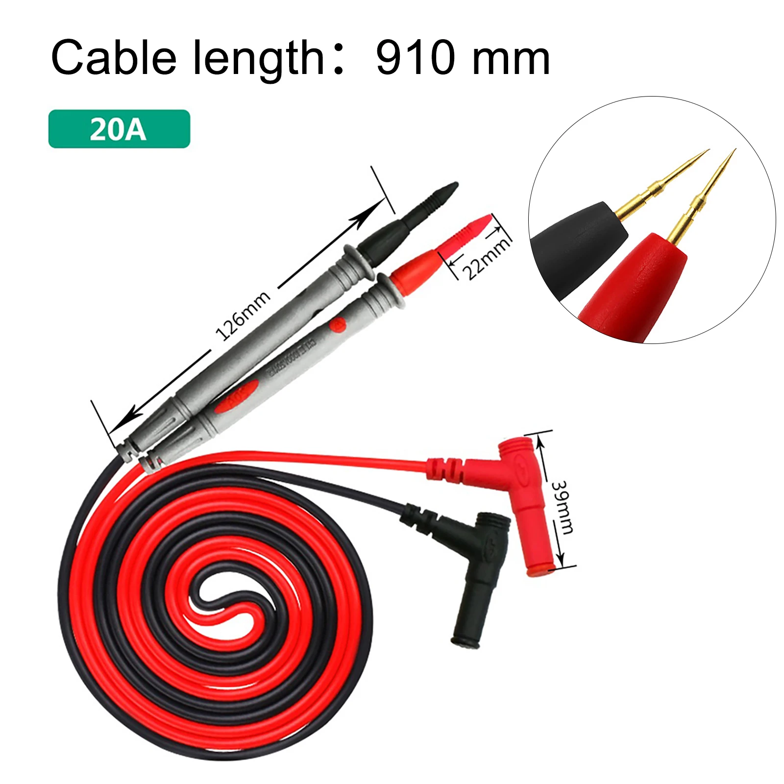1 Pc Silicone Insulated Test Leads 20A 910mm Cable Electrical Equipment Lead Cord Multimeter Needle Protective Covers
1 Pc Silicone Insulated Test Leads 20A 910mm Cable Electrical Equipment Lead Cord Multimeter Needle Protective Covers