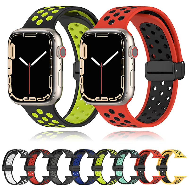 Strap for Apple Watch Ultra Band 49mm 45mm 41mm 44mm 40mm Sport Breath Magnetic Buckle Bracelet for iwatch Series 9 8 7 6 5 SE 3
Strap for Apple Watch Ultra Band 49mm 45mm 41mm 44mm 40mm Sport Breath Magnetic Buckle Bracelet for iwatch Series 9 8 7 6 5 SE 3