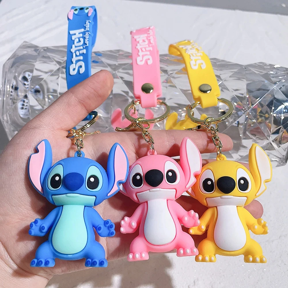 

Anime Keychain Cartoon Mickey Mouse Minnie Lilo & Stitch Cute Doll Keyring Ornament Key Chain Car Pendant Kids Gift