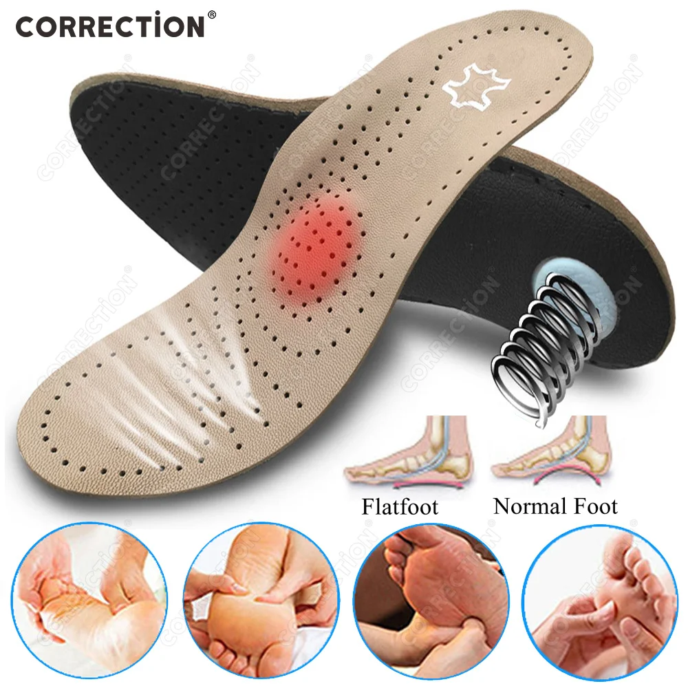 Genuine Leather Orthotic Insole For Flat Feet Arch Support Orthopedic Shoes Sole Insoles For Feet Men Women O/X Leg Corrected
Genuine Leather Orthotic Insole For Flat Feet Arch Support Orthopedic Shoes Sole Insoles For Feet Men Women O/X Leg Corrected