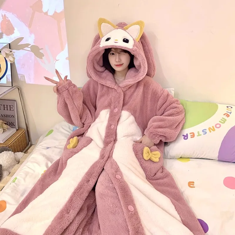 Kawaii Sanrio Ночная рубашка мультфильм My Melody Фланелевая пижама зимняя ночная рубашка с капюшоном пижамы брюки длинный повседневный комплект одежды
Kawaii Sanrio Ночная рубашка мультфильм My Melody Фланелевая пижама зимняя ночная рубашка с капюшоном пижамы брюки длинный повседневный комплект одежды