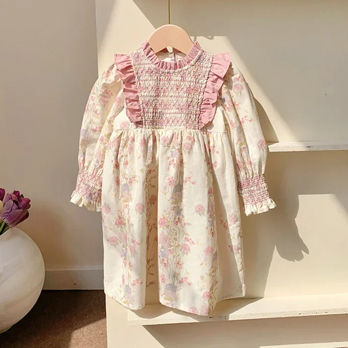 2-7Y New Kid Girl Spring Autumn French Cotton Dresses Children Pleated Collar Print Floral Dress Baby Girls Sweet Korean Clothes
2-7Y New Kid Girl Spring Autumn French Cotton Dresses Children Pleated Collar Print Floral Dress Baby Girls Sweet Korean Clothes