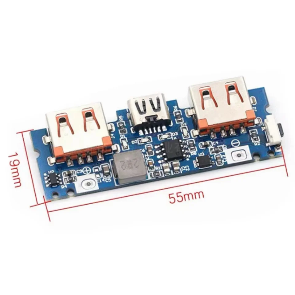 

1pc Lithium Battery Charger Board LED Dual USB 5V 2.4A Micro/Type-C USB Mobile Power Bank 18650 Charging Module