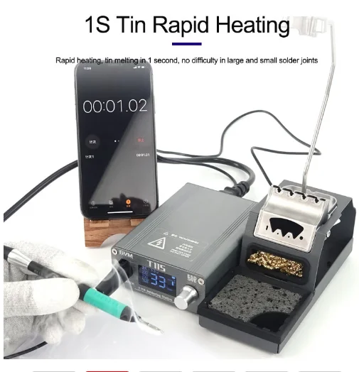 

GVM T115 Soldering Station, 45W Constant Temperature Welding Station C115 Iron Tips for Mobile Phone Motherboard PCB Repair Tool