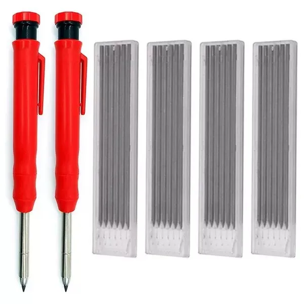 Solid Carpenter Pencil Set Woodworking Pencils Mechanical Pencil Black Refill Construction Tools With Built-In Pencil Sharpener
Solid Carpenter Pencil Set Woodworking Pencils Mechanical Pencil Black Refill Construction Tools With Built-In Pencil Sharpener