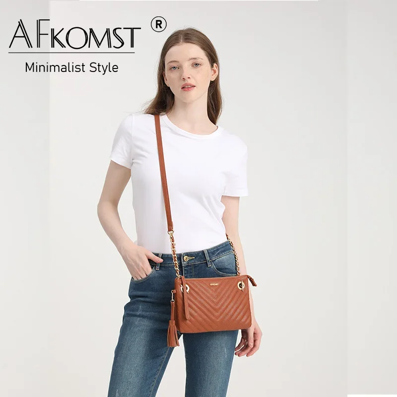 AFKOMST Casual Fashion Decoration Liusu Women Solid Color Crossbody Bag Women PU Leather Shoulder Bag
AFKOMST Casual Fashion Decoration Liusu Women Solid Color Crossbody Bag Women PU Leather Shoulder Bag
