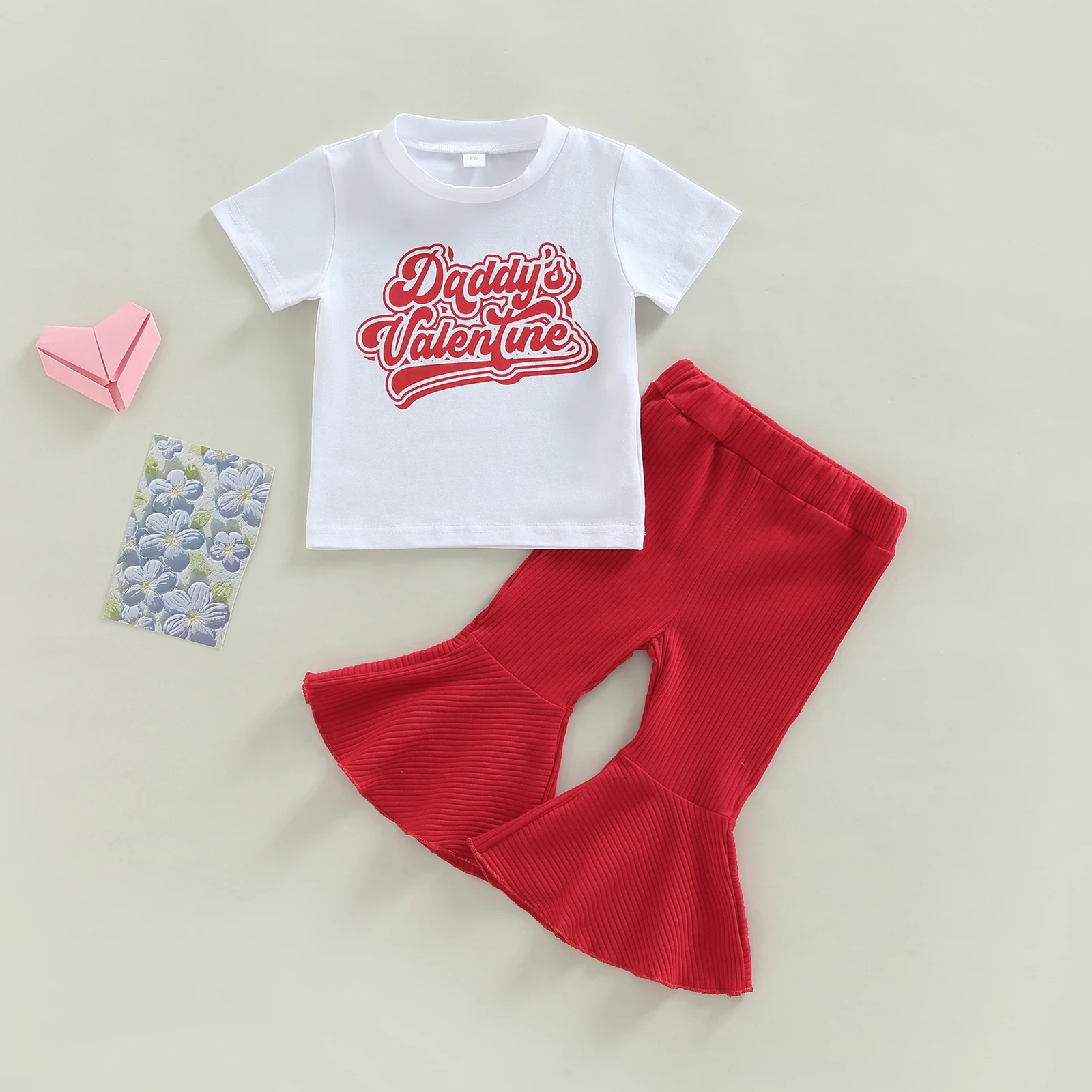 EWODOS Newborn Infant Baby Kid Girls Flare Pants Set Long Sleeve Valentine Letter Print T-shirts + Bell-Bottoms Trousers Outfits
EWODOS Newborn Infant Baby Kid Girls Flare Pants Set Long Sleeve Valentine Letter Print T-shirts + Bell-Bottoms Trousers Outfits