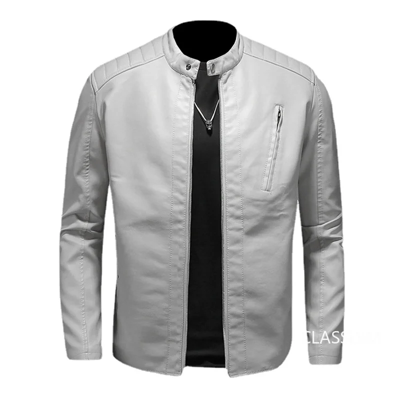 Men White Locomotive Leather Jackets Moto Biker Pu Leather Coats High Quality Male Spring Autumn Slim Leather Jackets Size 5XL
Men White Locomotive Leather Jackets Moto Biker Pu Leather Coats High Quality Male Spring Autumn Slim Leather Jackets Size 5XL