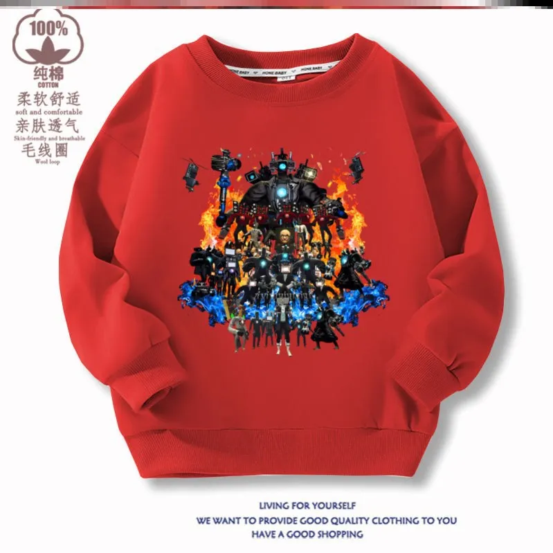 Skibidi Toilet Titan Surveillance Man Clothes Children's Long-sleeved Printed Sweatshirt Autumn New TV Man Children's Clothing
Skibidi Toilet Titan Surveillance Man Clothes Children's Long-sleeved Printed Sweatshirt Autumn New TV Man Children's Clothing