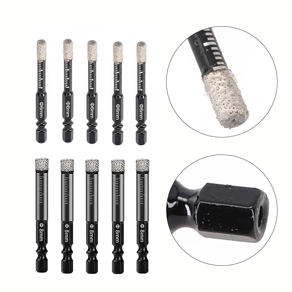 5pcs Diamond Dry Drill Bits 6/8mm Multi-Purpose Drilling For Marble Ceramic Porcelain Tiles Hole Saw Cutter Accessories
5pcs Diamond Dry Drill Bits 6/8mm Multi-Purpose Drilling For Marble Ceramic Porcelain Tiles Hole Saw Cutter Accessories