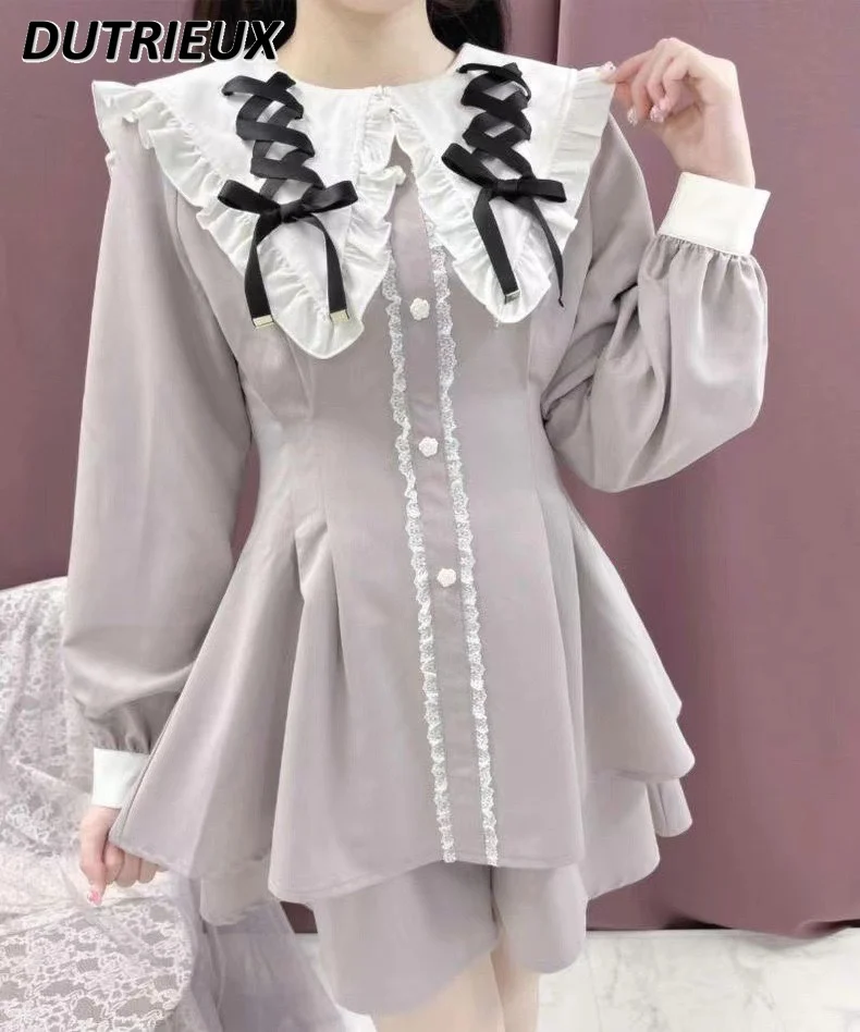 Blouse Top and Shorts Set Rojita Japanese Style Bow Long Sleeve Shirt Spring Autumn Casual Outfit Fashion Women's Two Piece Set
Blouse Top and Shorts Set Rojita Japanese Style Bow Long Sleeve Shirt Spring Autumn Casual Outfit Fashion Women's Two Piece Set