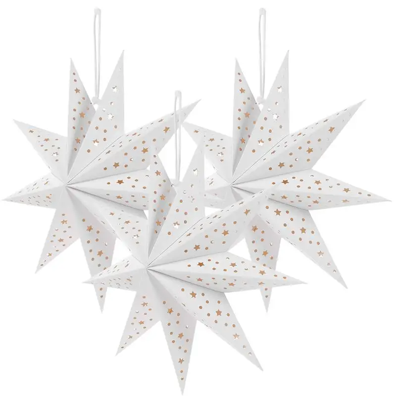 3pcs Christmas Decoration Hanging Paper Stars Lampshades Covers Hanging Pendant for Eid Mubark Party Christmas New Year 2024
3pcs Christmas Decoration Hanging Paper Stars Lampshades Covers Hanging Pendant for Eid Mubark Party Christmas New Year 2024