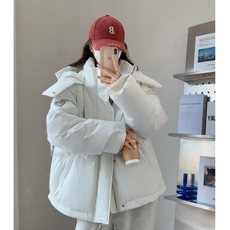 Winter Grey Windbreaker Jackets For Women Oversized Warm Parkas 2023 Loose Hooded Padded Down Cotton Jacket Female Sports Coats
Winter Grey Windbreaker Jackets For Women Oversized Warm Parkas 2023 Loose Hooded Padded Down Cotton Jacket Female Sports Coats