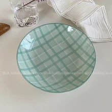 Simple Plaid Green Plaid Ceramic Plate Korean Style Meal Tray Restaurant Meal Tray Plate Nordic Tableware
Simple Plaid Green Plaid Ceramic Plate Korean Style Meal Tray Restaurant Meal Tray Plate Nordic Tableware