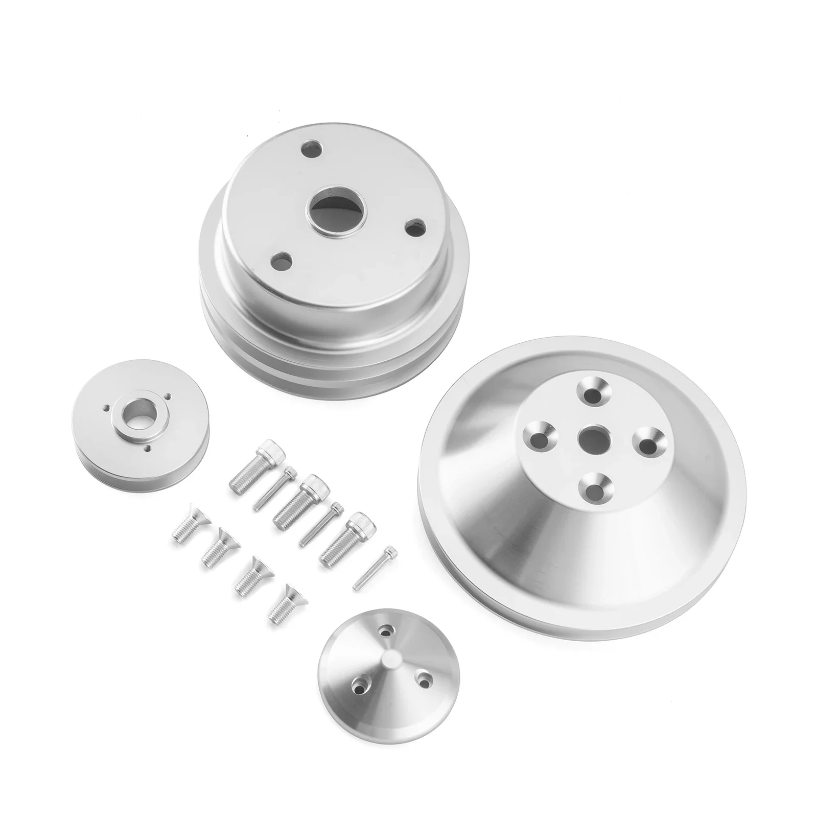 

Fit For Chevy Small Block Underdrive Pulley Kit Long Water Pump (283, 302, 305, 327, 350 & 400) Pulley Kit