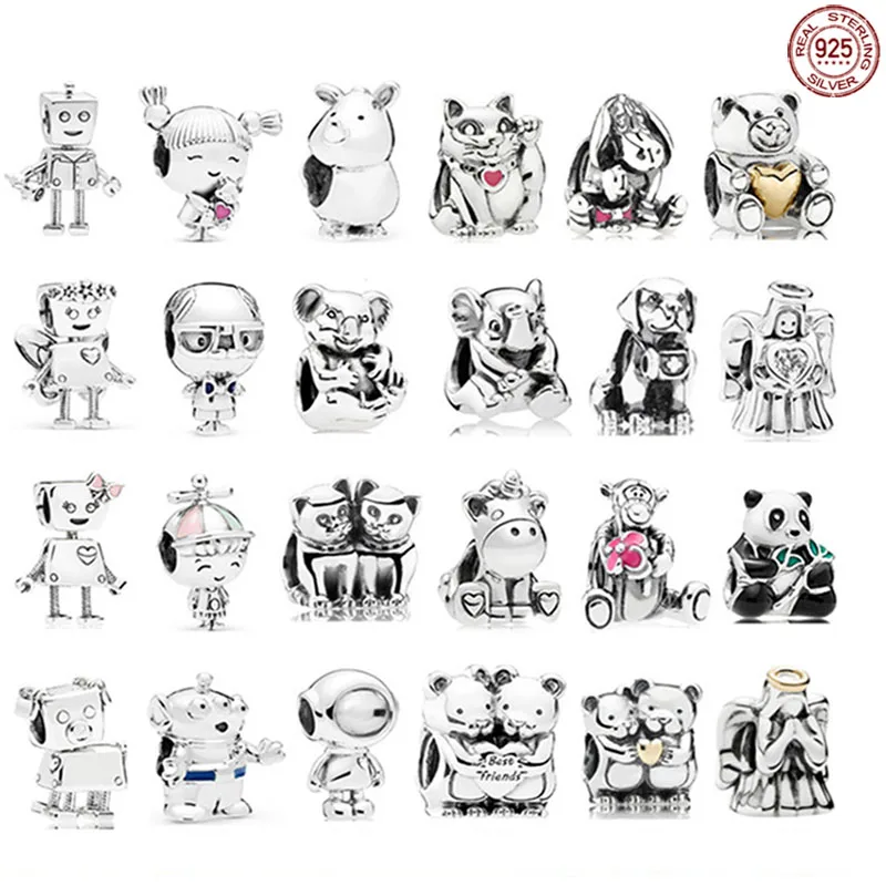 Classic Silver Series Beads 925 Sterling Silver Cute Boy Robot Panda Beads fit Original Pandora Bracelets Handmade DIY Jewelry
Classic Silver Series Beads 925 Sterling Silver Cute Boy Robot Panda Beads fit Original Pandora Bracelets Handmade DIY Jewelry
