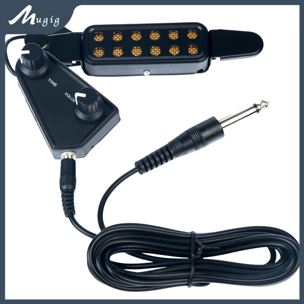 Mugig 12-hole Acoustic Guitar Sound Hole Pickup Magnetic Transducer with Tone Volume Controller Audio Cable
Mugig 12-hole Acoustic Guitar Sound Hole Pickup Magnetic Transducer with Tone Volume Controller Audio Cable