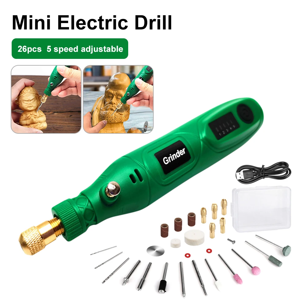 Electric Drill Grinder 5 Speed Adjustable Engraving Pen Cordless Rotary Tool for Drilling Polishing Sanding Woodworking Tool
Electric Drill Grinder 5 Speed Adjustable Engraving Pen Cordless Rotary Tool for Drilling Polishing Sanding Woodworking Tool