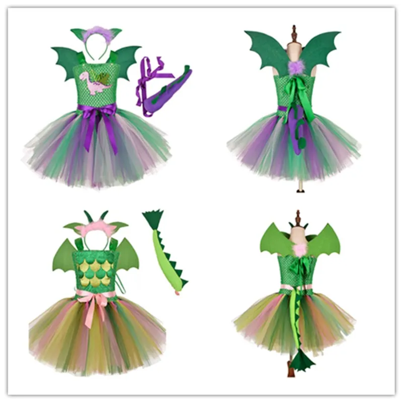 Kids Girls Dinosaur Cosplay Costume Dress Tutu Skirt Headband Tail Outfits Outfits Halloween Carnival Party Suit
Kids Girls Dinosaur Cosplay Costume Dress Tutu Skirt Headband Tail Outfits Outfits Halloween Carnival Party Suit