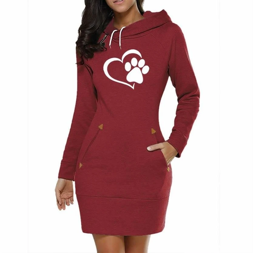 New Women Dress Dog Paw Print Extra Hoodies For Women Tops Thick Clothings Female Sweatshirts Cord Tunic Hoodies Dress Harajuku
New Women Dress Dog Paw Print Extra Hoodies For Women Tops Thick Clothings Female Sweatshirts Cord Tunic Hoodies Dress Harajuku
