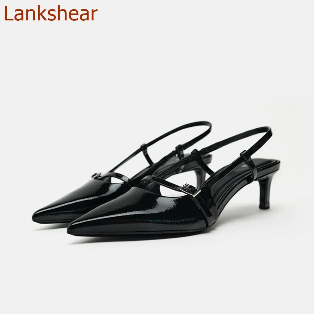 Pointed Toe Belt Buckle Women Sandals Fashion Slingback Solid Black Red Sexy Party Slip On Summer Women Shoes 2024 New Arrivals
Pointed Toe Belt Buckle Women Sandals Fashion Slingback Solid Black Red Sexy Party Slip On Summer Women Shoes 2024 New Arrivals