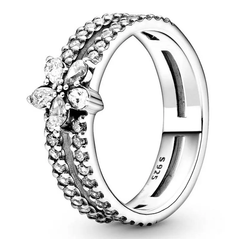 Original Sparkling Snowflake With Crystal Double Ring For Women 925 Sterling Silver Wedding Gift Fashion Jewelry
Original Sparkling Snowflake With Crystal Double Ring For Women 925 Sterling Silver Wedding Gift Fashion Jewelry