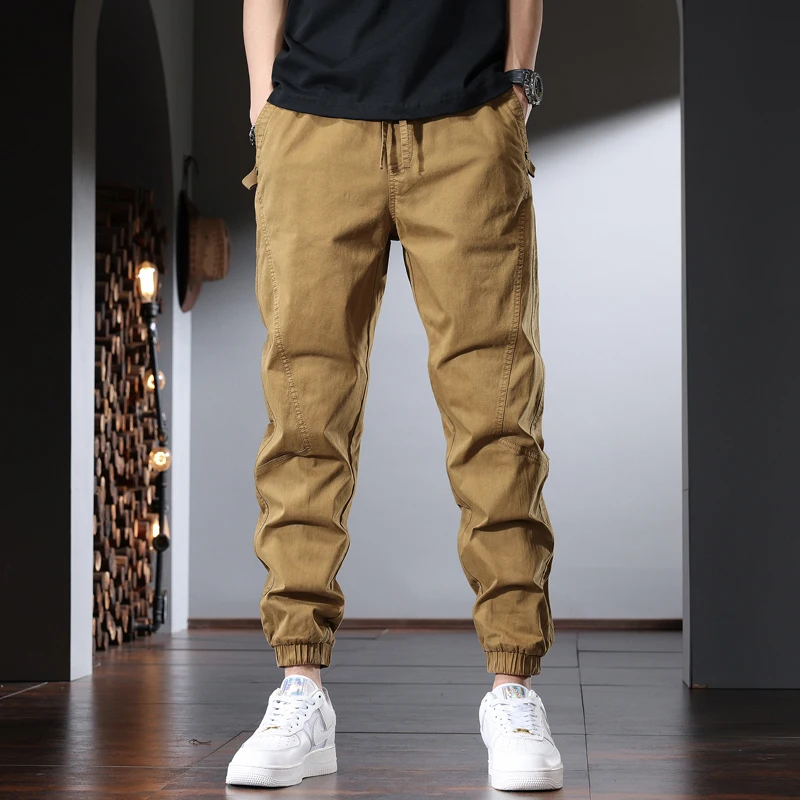 New Cotton Khaki Casual Pants Men Fashion Streetwear Elastic Waist Drawstring Joggers Trousers
New Cotton Khaki Casual Pants Men Fashion Streetwear Elastic Waist Drawstring Joggers Trousers