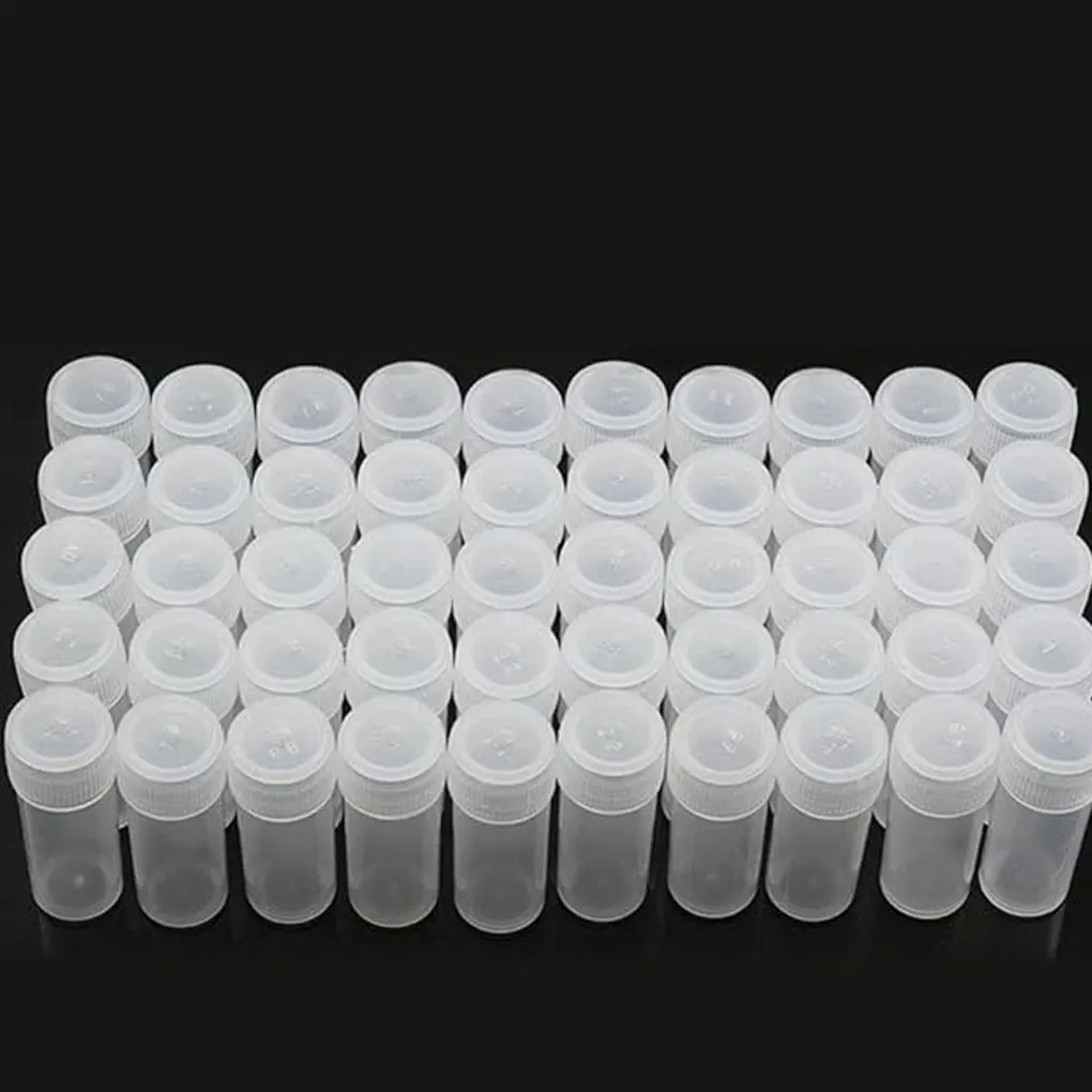 100pcs 5ml Plastic Sample Bottle Test Tube Mini Bottles Vials Storage Containers Translucent
100pcs 5ml Plastic Sample Bottle Test Tube Mini Bottles Vials Storage Containers Translucent