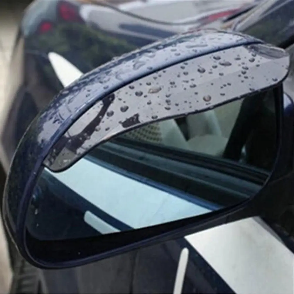 

New 2pcs Universal Flexible PVC Rearview Mirror Rain Shade Rainproof Blades Car Back Mirror Eyebrow Rain Cover Car Accessories
