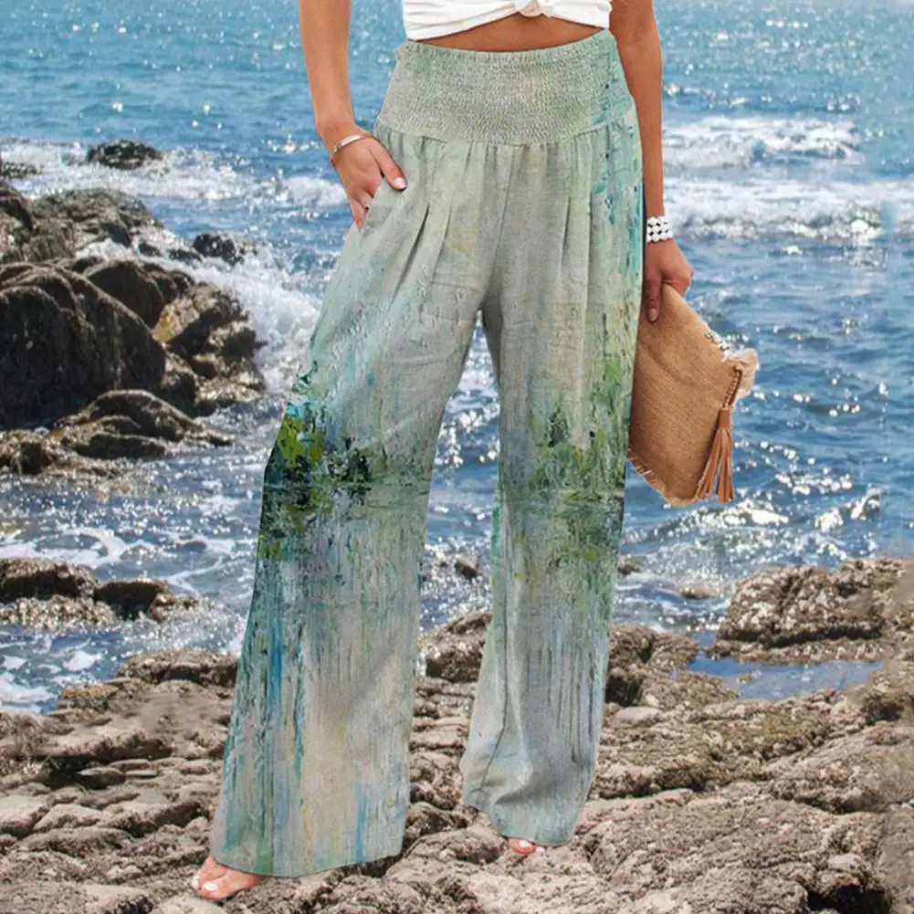 Women Spring Summer Casual Pants Wide Elastic Waist Pockets Tie Dye Printing Long Trousers Wide Leg Vacation Work Pants
Women Spring Summer Casual Pants Wide Elastic Waist Pockets Tie Dye Printing Long Trousers Wide Leg Vacation Work Pants