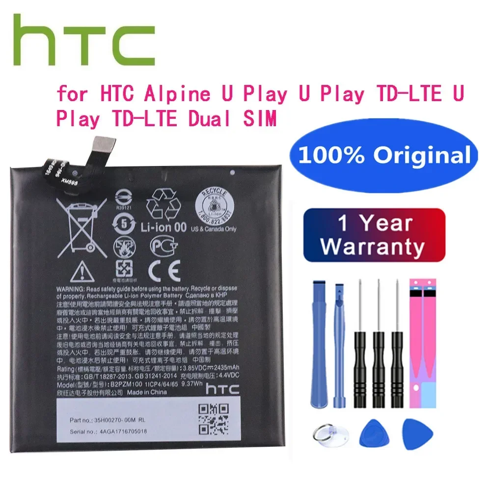 Новый оригинальный аккумулятор B2PZM100 для HTC Alpine U Play TD-LTE с двумя SIM-картами 2435 мАч
Новый оригинальный аккумулятор B2PZM100 для HTC Alpine U Play TD-LTE с двумя SIM-картами 2435 мАч