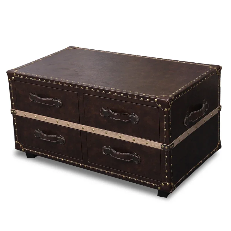 Customized American Retro Living Room Tea Table Antique Leather Case 4-Drawer Coffee Table Creative Bed & Breakfast Furniture
Customized American Retro Living Room Tea Table Antique Leather Case 4-Drawer Coffee Table Creative Bed & Breakfast Furniture